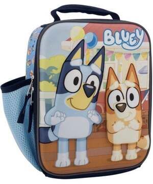 Bluey and Bingo 3D Raised Character Insulated Lunch Bag with Side Mesh Pocket